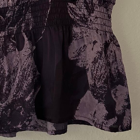 Vintage AB Studio Peplum top Floral dolman sleeves  whimsigoth fairy Y2K goth M - Picture 6 of 11